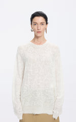 Sweater / JNBY Mixed Fiber Floral Oversized Pullover