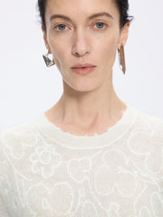 Sweater / JNBY Mixed Fiber Floral Oversized Pullover