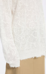 Sweater / JNBY Mixed Fiber Floral Oversized Pullover