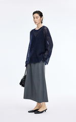 Sweater / JNBY Mohair Oversized Long Sleeve Pullover