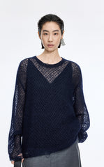 Sweater / JNBY Mohair Oversized Long Sleeve Pullover