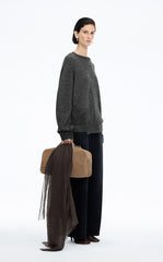 Sweater / JNBY Oversized Knitted Denim Panel Pullover