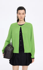 Sweater / JNBY Round-Veck Lyocell Wool Cardigan