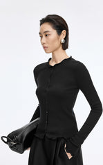 Sweater / JNBY Slim X-Shape Wool Cardigan