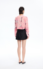 Sweater / JNBY T-Shape Floral Print Mohair Blend Pullover