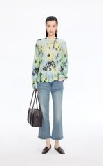 Sweater / JNBY T-Shape Floral Print Mohair Blend Pullover