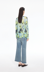 Sweater / JNBY T-Shape Floral Print Mohair Blend Pullover