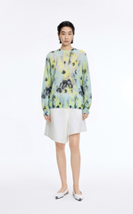Sweater / JNBY T-Shape Floral Print Mohair Blend Pullover
