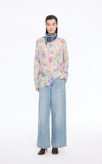 Sweater / JNBY Watercolor Floral Fuzzy Knit