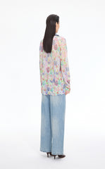 Sweater / JNBY Watercolor Floral Fuzzy Knit