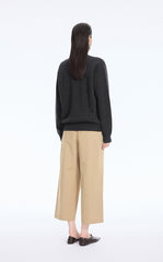 Sweater / JNBY Wool-Blend Collarless Zip Cardigan