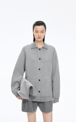 Sweater / JNBY Wool-Cashmere Blend Petite Lapel Cardigan