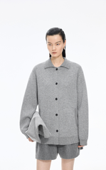 Sweater / JNBY Wool-Cashmere Blend Petite Lapel Cardigan