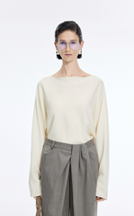 Sweater / JNBY Wool Blend Loose Pullover with Back Detail