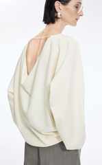 Sweater / JNBY Wool Blend Loose Pullover with Back Detail