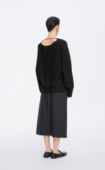 Sweater / JNBY Wool Blend Loose Pullover with Back Detail