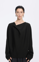 Sweater / JNBY Wool Blend Loose Pullover with Back Detail