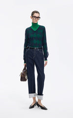 Sweater / JNBY Cotton Blend V-Neck Textured Knit