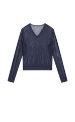 Sweater / JNBY Cotton Blend V-Neck Textured Knit