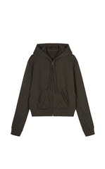 Sweatshirt / JNBY Drawstring Cropped Cotton Hoodie