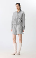 Sweatshirt / JNBY Drawstring Cropped Cotton Hoodie