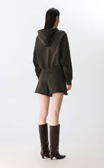 Sweatshirt / JNBY Drawstring Cropped Cotton Hoodie