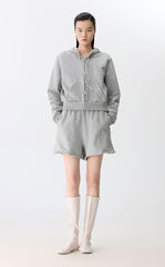 Sweatshirt / JNBY Drawstring Cropped Cotton Hoodie