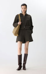 Sweatshirt / JNBY Drawstring Cropped Cotton Hoodie