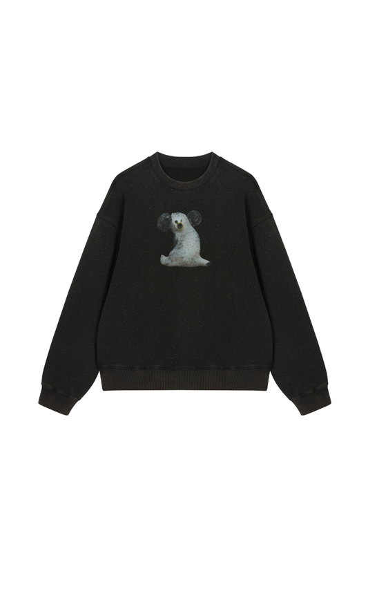 Sweatshirt / JNBY Fuzzy Pup Graphic Oversized Sweatshirt