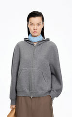 Sweatshirt / JNBY O-Shape Zip Cotton-Blend Hoodie