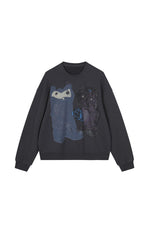 Sweatshirt / JNBY Playful Cat Oversized Cotton Sweatshirt