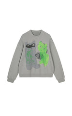 Sweatshirt / JNBY Playful Cat Oversized Cotton Sweatshirt