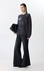 Sweatshirt / JNBY Playful Cat Oversized Cotton Sweatshirt