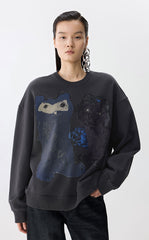 Sweatshirt / JNBY Playful Cat Oversized Cotton Sweatshirt