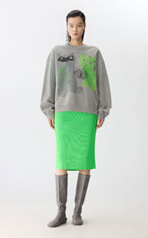 Sweatshirt / JNBY Playful Cat Oversized Cotton Sweatshirt