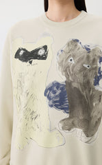 Sweatshirt / JNBY Playful Cat Oversized Cotton Sweatshirt