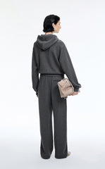 Sweatshirt / JNBY Wool-Blend Relaxed Zip Hoodie