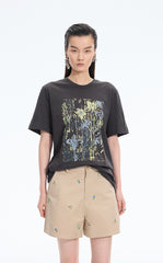 T-Shirt / JNBY Botanical Floral Graphic Cotton Tee