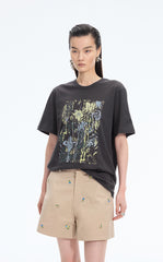 T-Shirt / JNBY Botanical Floral Graphic Cotton Tee