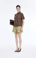 T-Shirt / JNBY Cropped Cotton Blend Polo Shirt