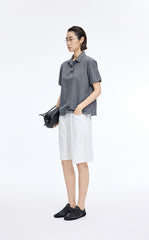 T-Shirt / JNBY Cropped Cotton Blend Polo Shirt