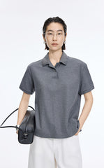 T-Shirt / JNBY Cropped Cotton Blend Polo Shirt