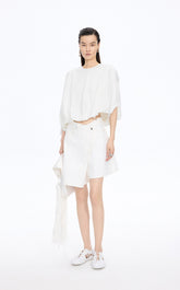 T-Shirt / JNBY Cropped Cotton Relaxed Fit T-Shirt