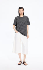 T-Shirt / JNBY Draped Pleated Hem Cotton T-Shirt