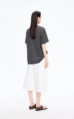 T-Shirt / JNBY Draped Pleated Hem Cotton T-Shirt