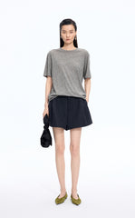 T-Shirt / JNBY Flocked Floral Cotton T-Shirt