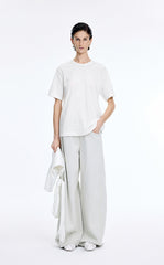 T-Shirt / JNBY Flocked Floral Cotton T-Shirt