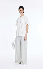 T-Shirt / JNBY Flocked Floral Cotton T-Shirt