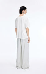 T-Shirt / JNBY Flocked Floral Cotton T-Shirt