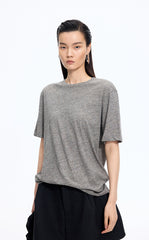 T-Shirt / JNBY Flocked Floral Cotton T-Shirt
